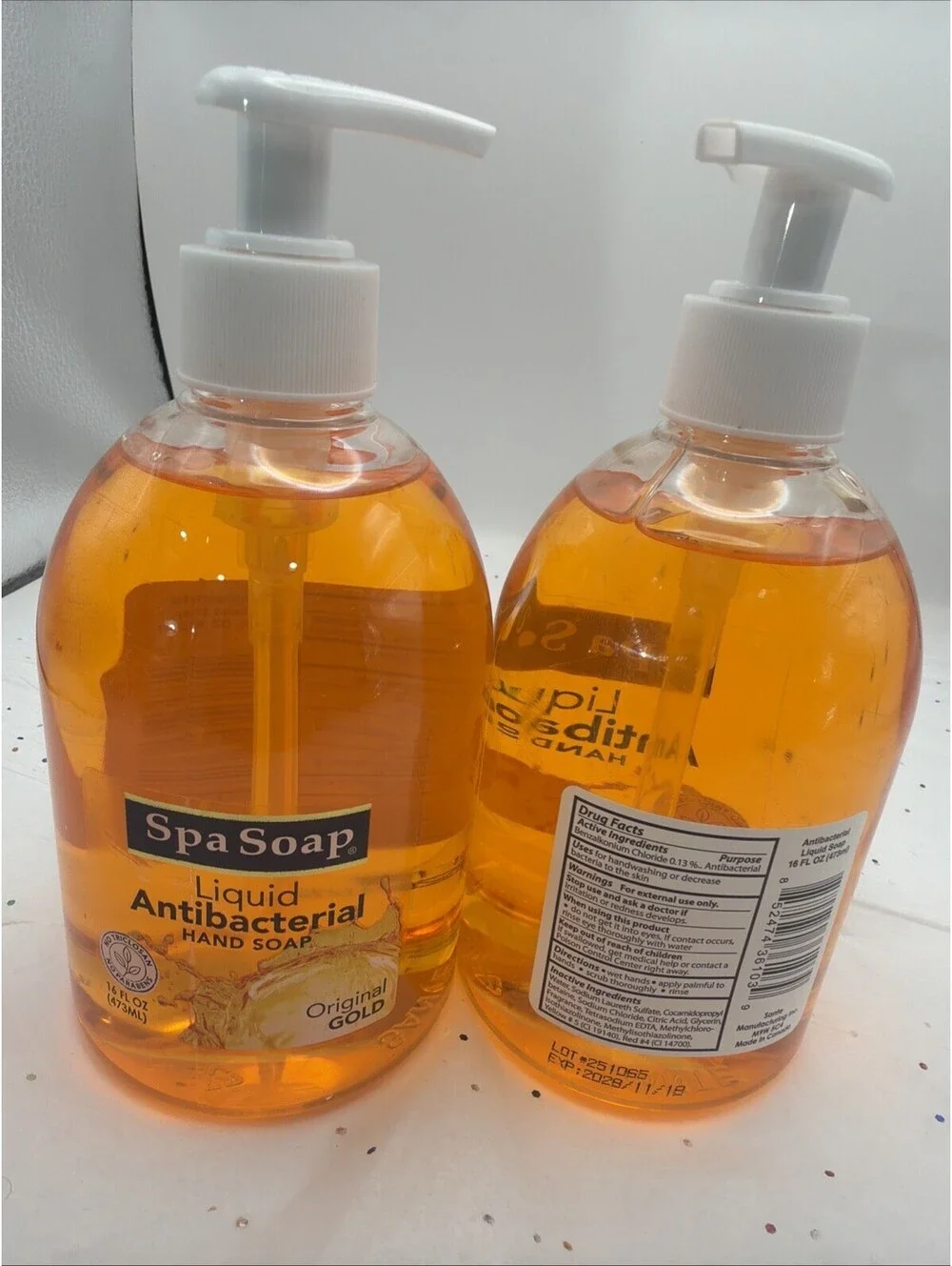 Spa Soap Original Gold Antibacterial Hand Soap 16 Fl Oz Set Of 2 Pump Bottles